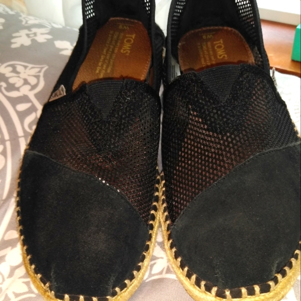 Black mesh Tom's espidrills  *like new